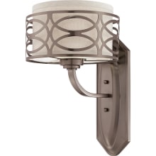 Harlow Single Light 8-7/8" Wide Bathroom Sconce with Woven Fabric Shade and Metal Accent