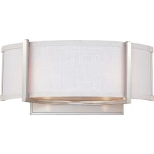 Gemini 2 Light 7-1/4" Tall Wall Sconce with Woven Fabric Shade