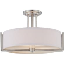 Gemini 3 Light 18-3/8" Wide Semi-Flush Drum Ceiling Fixture