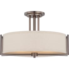 Gemini 3 Light 18-3/8" Wide Semi-Flush Drum Ceiling Fixture