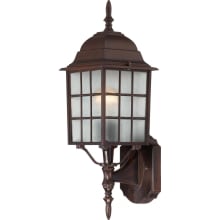 Adams Single Light 18-1/4" Tall Outdoor Wall Sconce with Patterned Glass Shade - ADA Compliant