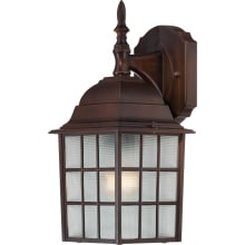 Adams Single Light 13-3/4" Tall Outdoor Wall Sconce with Patterned Glass Shade - ADA Compliant