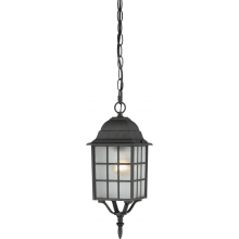 Adams Single Light 6-1/8" Wide Outdoor Mini Pendant with Patterned Glass Shade