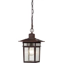 Cove Neck Single Light 7" Wide Outdoor Mini Pendant with Seedy Glass Shade