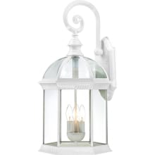 Boxwood 3 Light 26-1/4" Tall Outdoor Wall Sconce with Clear Glass Shade - ADA Compliant