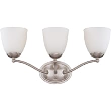 Patton 3 Light 21" Wide Bathroom Vanity Light with Frosted Glass Shades