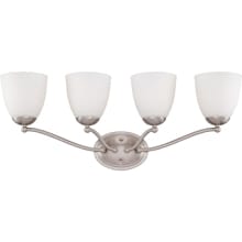 Patton 4 Light 28" Wide Bathroom Vanity Light with Frosted Glass Shades