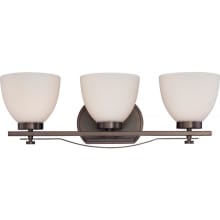 Bentley 3 Light 24" Wide Bathroom Vanity Light with Frosted Glass Shades