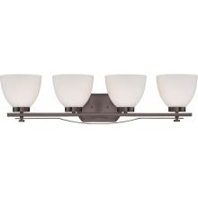 Bentley 4 Light 32-3/4" Wide Bathroom Vanity Light with Frosted Glass Shades