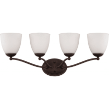Patton 4 Light 28" Wide Bathroom Vanity Light with Frosted Glass Shades