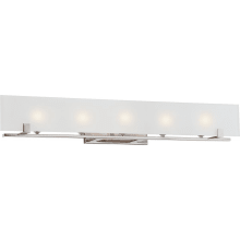 Lynne 5 Light 36" Wide Bathroom Vanity Light with Frosted Glass Shade