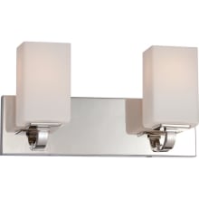 Vista 2 Light 15-1/2" Wide Bathroom Vanity Light with Frosted Glass Shades
