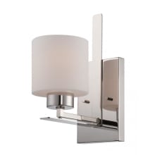 Parallel Single Light 5" Wide Bathroom Sconce with Frosted Glass Shade