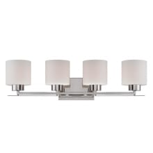 Parallel 4 Light 29" Wide Bathroom Vanity Light with Frosted Glass Shades