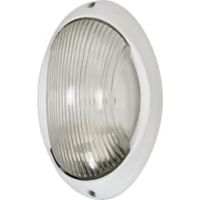 Single Light 11" Tall Outdoor Wall Sconce with Ribbed Glass Shade