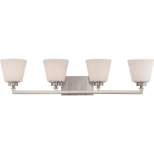 Mobili 4 Light 34-5/8" Wide Bathroom Vanity Light with Frosted Glass Shades