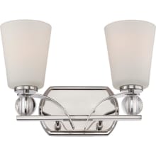 Connie 2 Light 14-3/8" Wide Bathroom Vanity Light with Frosted Glass Shades