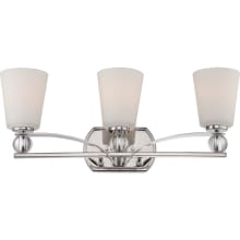 Connie 3 Light 24" Wide Bathroom Vanity Light with Frosted Glass Shades