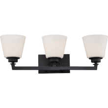 Mobili 3 Light 25" Wide Bathroom Vanity Light with Frosted Glass Shades