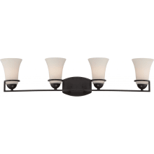 Neval 4 Light 33-5/8" Wide Bathroom Vanity Light with Frosted Glass Shades