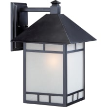 Drexel Single Light 15-1/2" Tall Outdoor Wall Sconce with Frosted Glass Shade