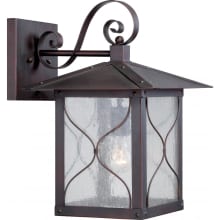 Vega Single Light 16-1/2" Tall Outdoor Wall Sconce with Seedy Glass Shade