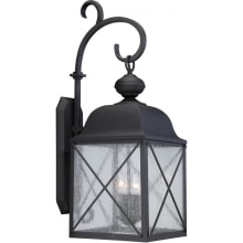 Wingate 3 Light 30-7/8" Tall Outdoor Wall Sconce with Seedy Glass Shade