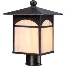 Canyon Single Light 9" Wide Landscape Single Head Post Light with Colored Glass Shade
