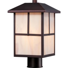 Tanner Single Light 8-3/8" Wide Landscape Single Head Post Light with Colored Glass Shade