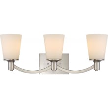 Laguna 3 Light 24" Wide Bathroom Vanity Light with Frosted Glass Shades