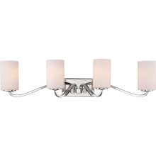 Willow 4 Light 34" Wide Bathroom Vanity Light with Frosted Glass Shades