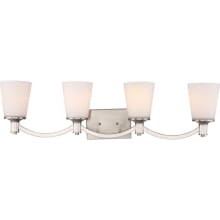 Laguna 4 Light 33" Wide Bathroom Vanity Light with Frosted Glass Shades