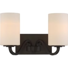 Willow 2 Light 14" Wide Bathroom Vanity Light with Frosted Glass Shades