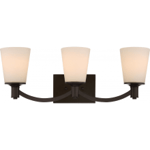 Laguna 3 Light 24" Wide Bathroom Vanity Light with Frosted Glass Shades
