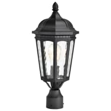 East River 20" Tall Post Light with Water Glass Shade