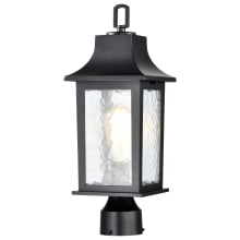 Stillwell 17" Tall Post Light with Water Glass Shade