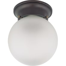 6" Wide Flush Mount Globe Ceiling Fixture with a Glass Shade