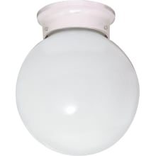 6" Wide Flush Mount Globe Ceiling Fixture with a Glass Shade