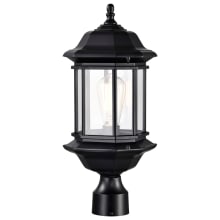 Hopkins 19" Tall Post Light with Clear Glass Shade