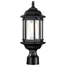Hopkins 17" Tall Post Light with Clear Glass Shade
