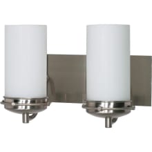 Polaris 2 Light 13-1/2" Wide Bathroom Vanity Light with Frosted Glass Shades