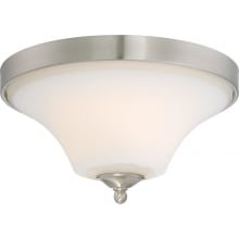 Fawn 2 Light 14-3/8" Wide Flush Mount Ceiling Fixture with Frosted Shade
