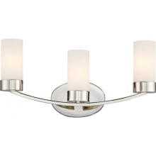 Denver 3 Light 21-1/4" Wide Bathroom Vanity Light with Frosted Glass Shades
