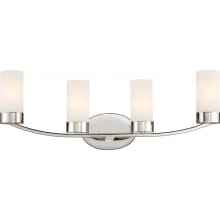 Denver 4 Light 29" Wide Bathroom Vanity Light with Frosted Glass Shades