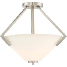 Nome 2 Light 16-1/8" Wide Semi-Flush Bowl Ceiling Fixture with Frosted Shade