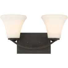 Fawn 2 Light 15" Wide Bathroom Vanity Light with Frosted Glass Shades