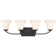 Fawn 4 Light 29-1/2" Wide Bathroom Vanity Light with Frosted Glass Shades