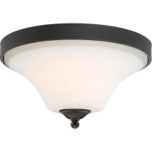 Fawn 2 Light 14-3/8" Wide Flush Mount Ceiling Fixture with Frosted Shade