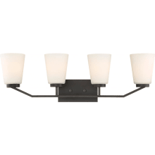 4 Light 29-1/2" Wide Bathroom Vanity Light with Frosted Shades