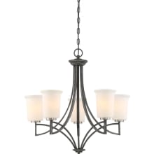 5 Light 26" Wide Chandelier with Frosted Shade